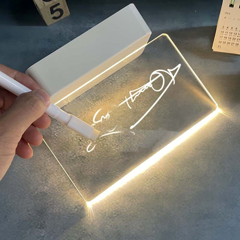 Note Board Led Night Light Acrylic Creative Message Board