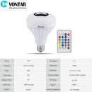 Wireless Bluetooth Speaker+12W RGB Bulb LED Lamp with Remote Control