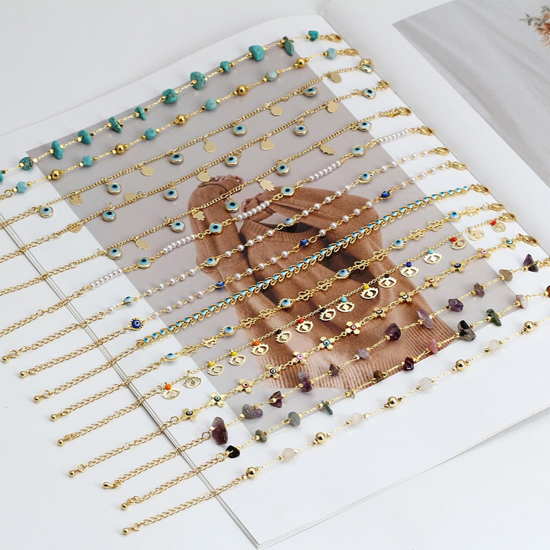 Enamel & Stones Charm Bracelet