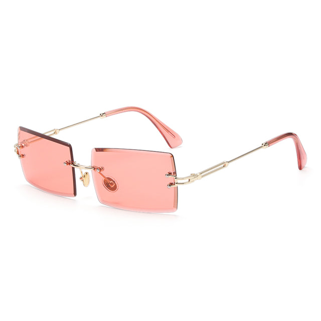 Rimless Small Rectangle Sunglasses Eyewear