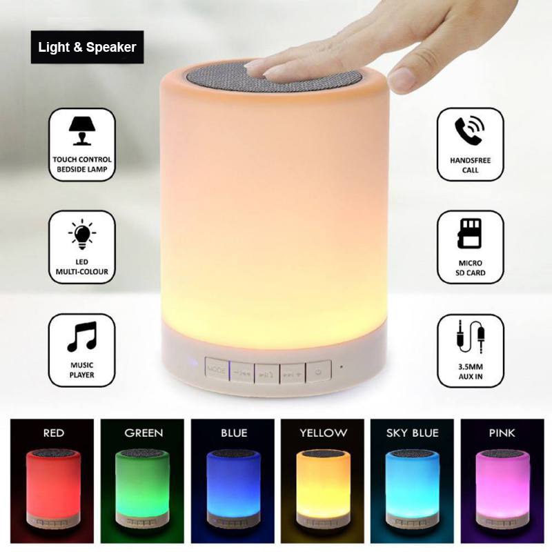 Portable Wireless Bluetooth Speaker with Touch Pat Light