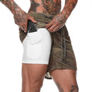 2-in-1 Gym Fitness Quick-drying Running Shorts