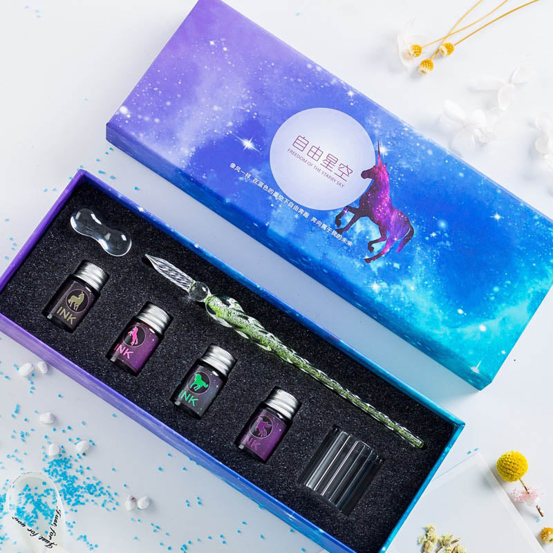 Glittered Crystal Glass Pen Gift Box