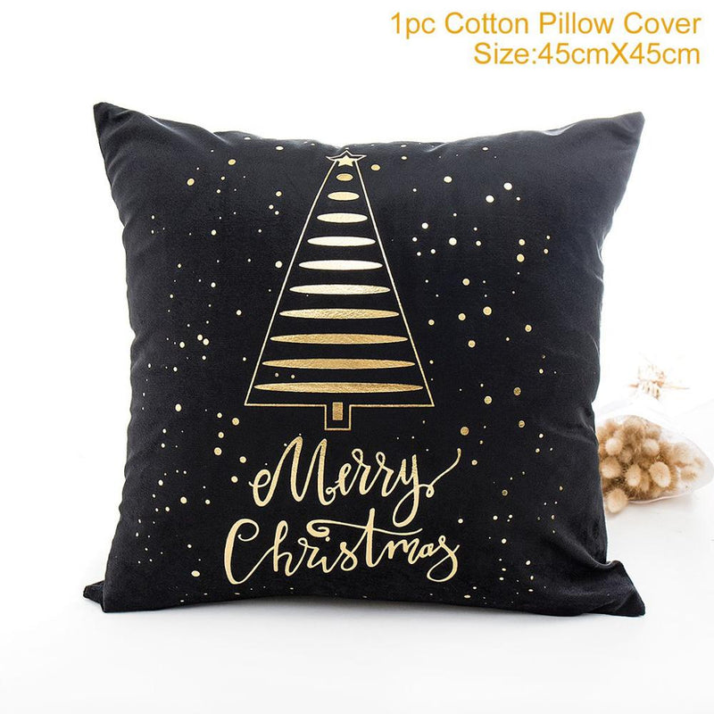 FENGRISE 45x45cm Cotton Linen Merry Christmas Cover Cushion