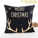 FENGRISE 45x45cm Cotton Linen Merry Christmas Cover Cushion