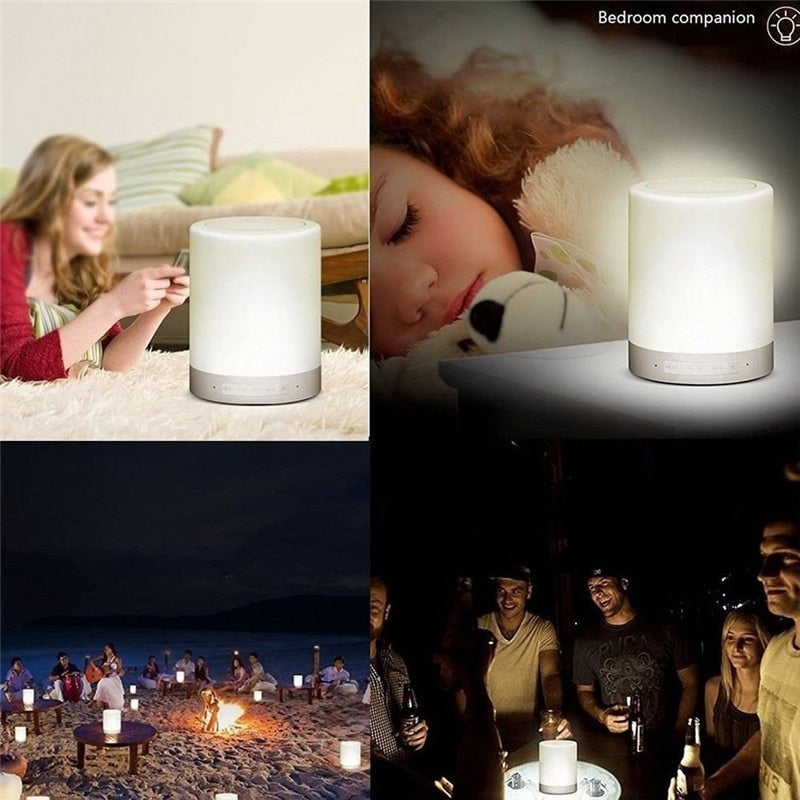 Portable Wireless Bluetooth Speaker with Touch Pat Light