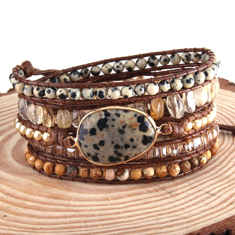 Bohemian Natural Stones Charm Bracelet