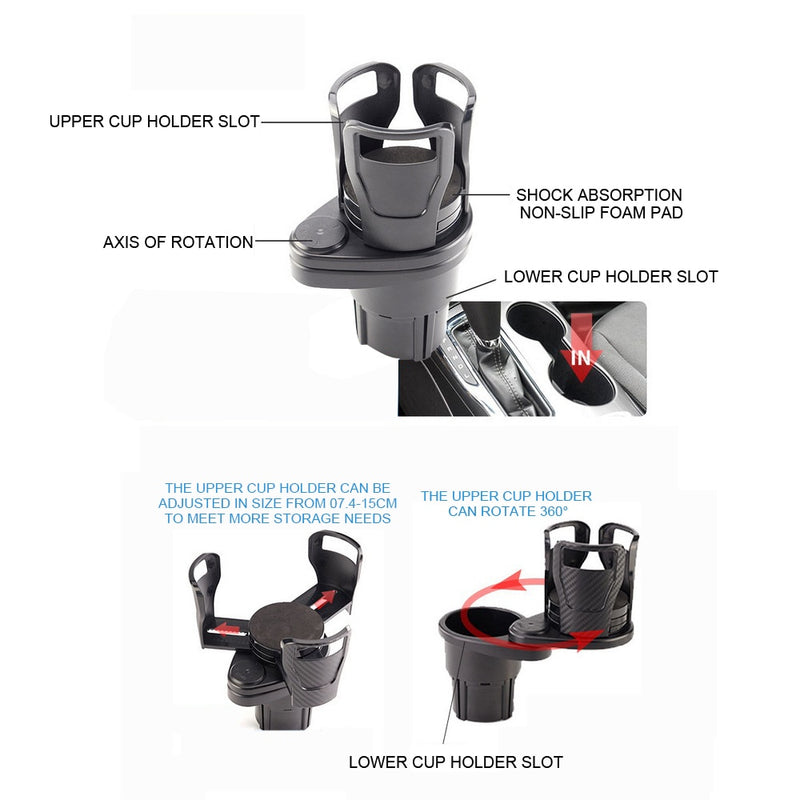 Multifunctional Dual Cup Holder Car Accessory
