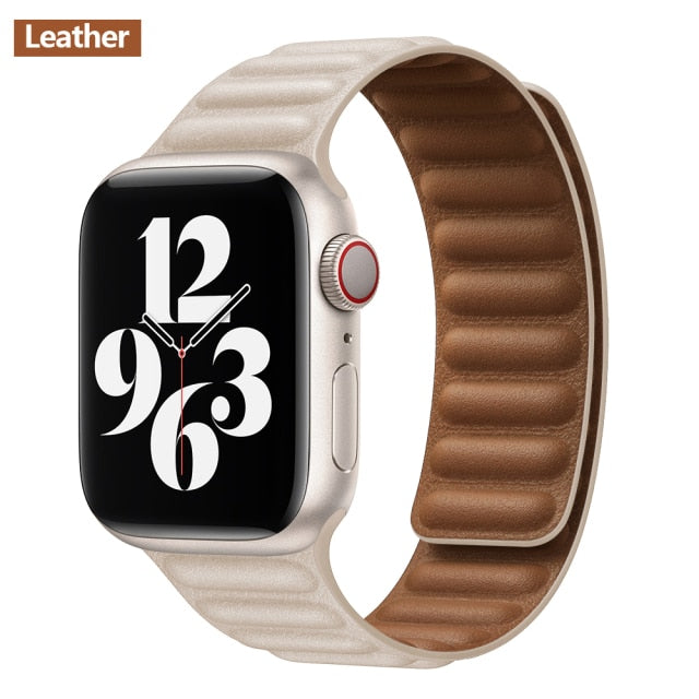 Leather Link For Apple Watch Band