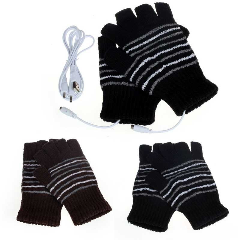 USB Powered Fingerless Heated Gloves