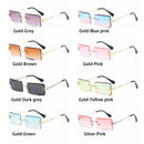 Rimless Small Rectangle Sunglasses Eyewear