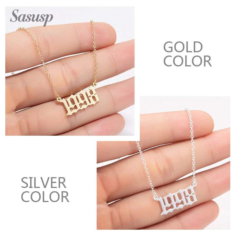 Women Personalized Necklace Special Date Year Number