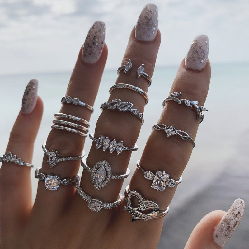 15 Piece Halo Pave Ring Collection