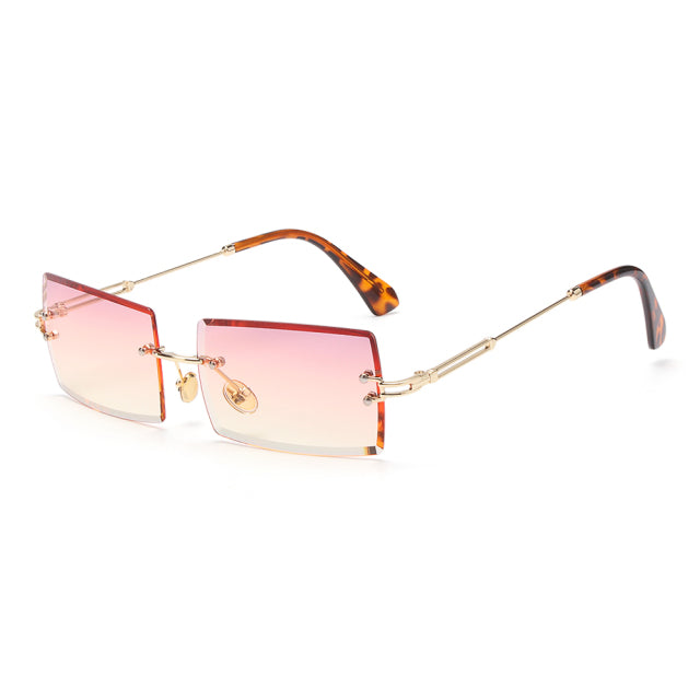 Rimless Small Rectangle Sunglasses Eyewear