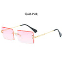 Rimless Small Rectangle Sunglasses Eyewear