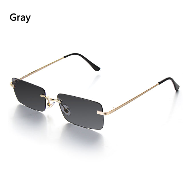 Rimless Small Rectangle Sunglasses Eyewear