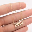 Women Personalized Necklace Special Date Year Number