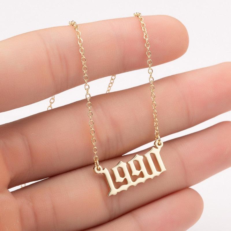 Women Personalized Necklace Special Date Year Number