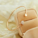 Adjustable Bracelet Crystal Double Heart Opening Bracelets bangles