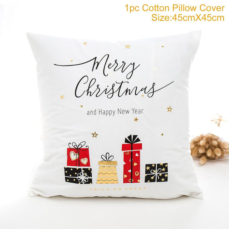FENGRISE 45x45cm Cotton Linen Merry Christmas Cover Cushion