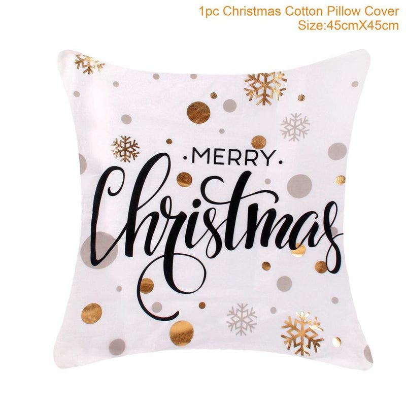FENGRISE 45x45cm Cotton Linen Merry Christmas Cover Cushion