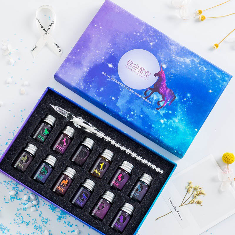 Glittered Crystal Glass Pen Gift Box