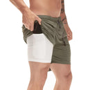 2-in-1 Gym Fitness Quick-drying Running Shorts