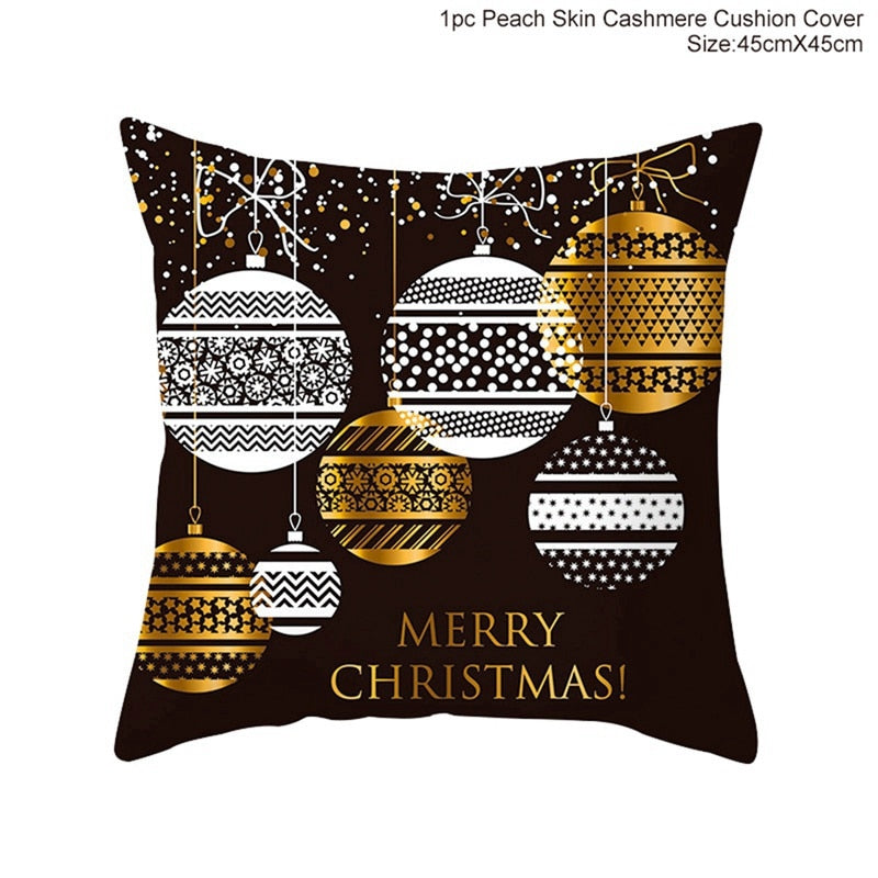 FENGRISE 45x45cm Cotton Linen Merry Christmas Cover Cushion