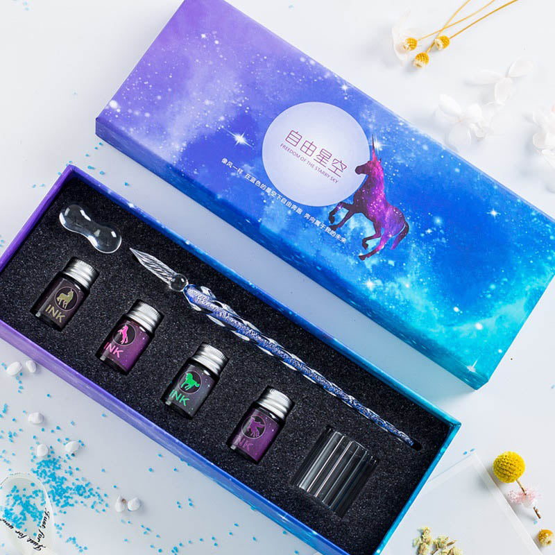 Glittered Crystal Glass Pen Gift Box