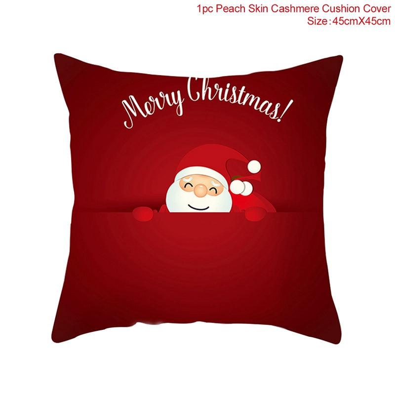 FENGRISE 45x45cm Cotton Linen Merry Christmas Cover Cushion