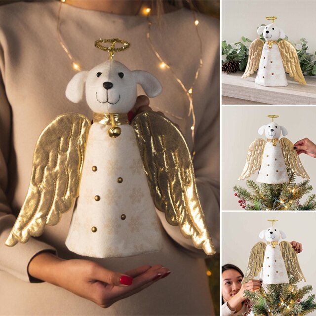 Golden Angel Dog Artisan Christmas Decoration