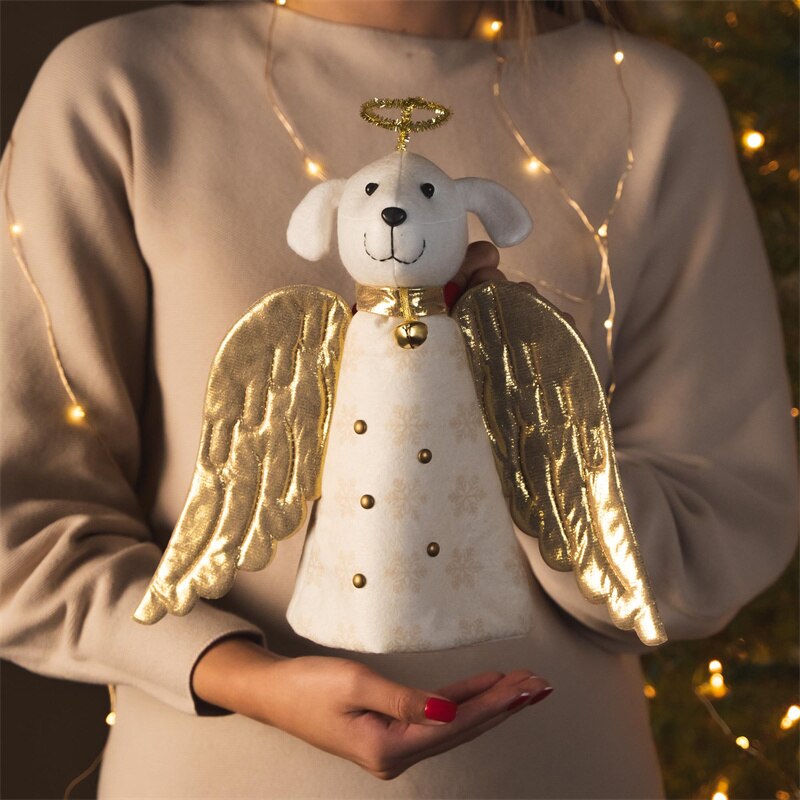 Golden Angel Dog Artisan Christmas Decoration