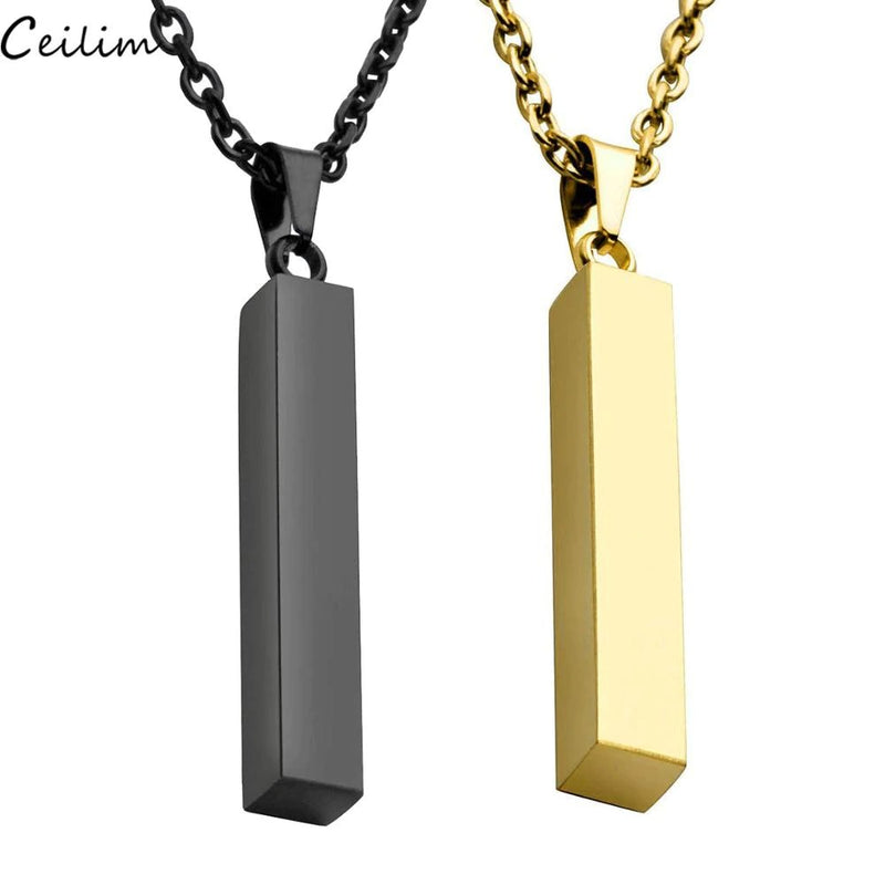 Minimalist Stainless Steel Bar Necklace