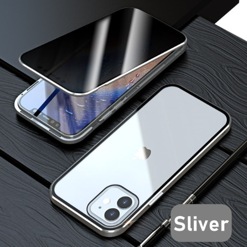 Glass Privacy Metal Phone Case For iPhone 14