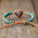 Natural Stone Heart Charm Bracelet