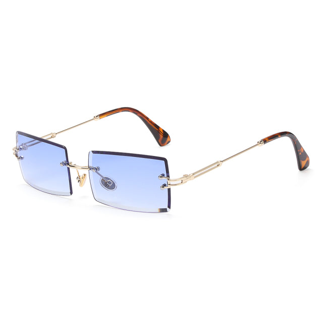 Rimless Small Rectangle Sunglasses Eyewear