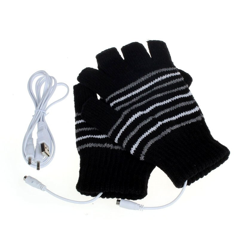 USB Powered Fingerless Heated Gloves