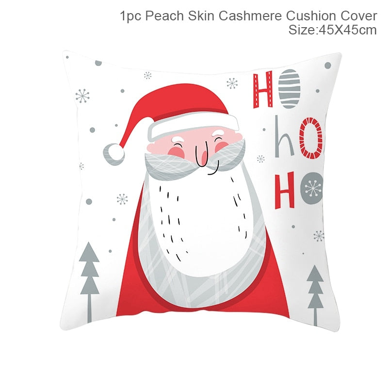 FENGRISE 45x45cm Cotton Linen Merry Christmas Cover Cushion