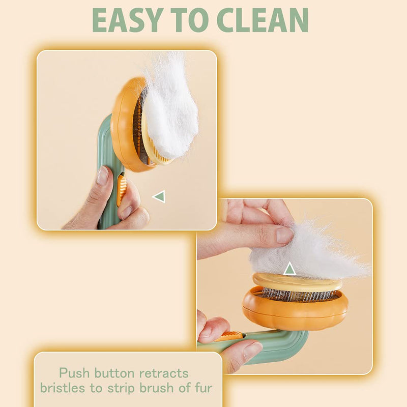 Pumpkin Self Cleaning Slicker Comb for Pets