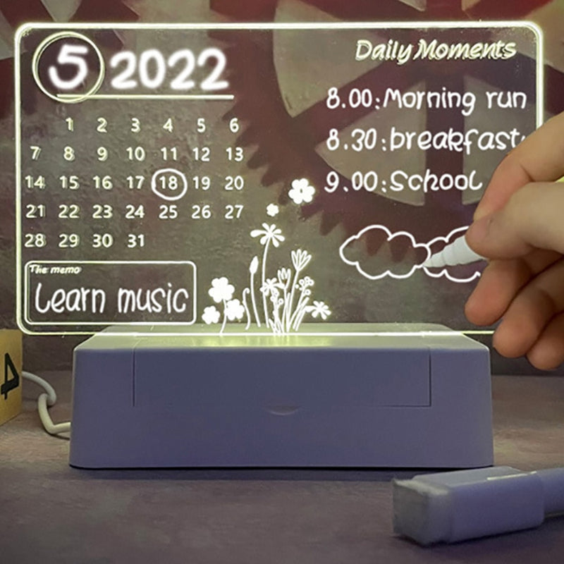 Note Board Led Night Light Acrylic Creative Message Board