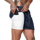 2-in-1 Gym Fitness Quick-drying Running Shorts