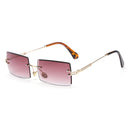 Rimless Small Rectangle Sunglasses Eyewear