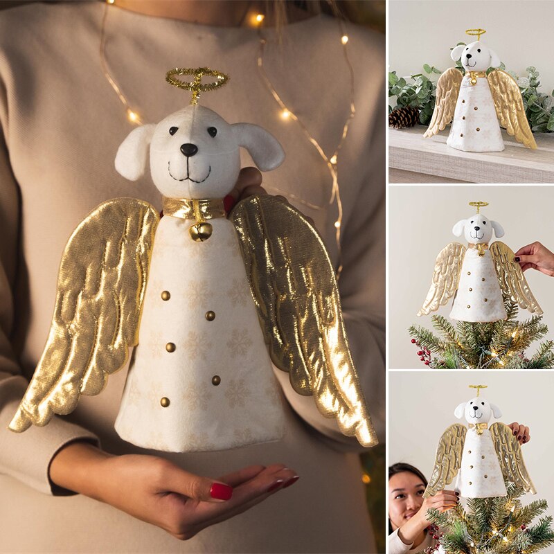 Golden Angel Dog Artisan Christmas Decoration