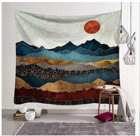 Mountain Sea Sunset desert landscape indoor living room bedroom Wall