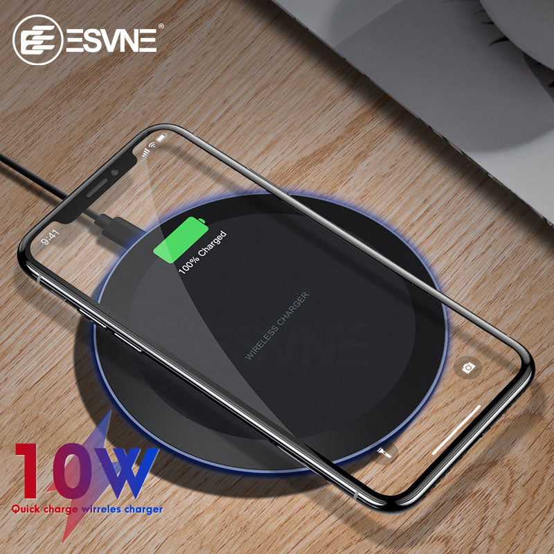 ESVNE 5W Qi Wireless Charger for iPhone X Xs MAX XR 8 plus Fast Charging for Samsung S8 S9 Plus Note 9 8 USB Phone Charger Pad