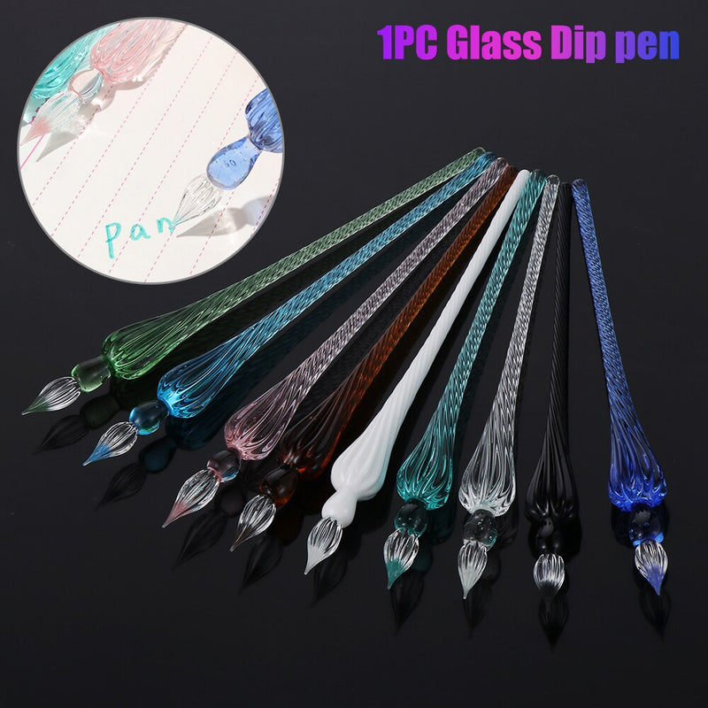 Vintage Glass Dip Dipping Pen Holder