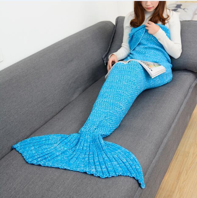 Soft Knitted Mermaid Tail Blanket