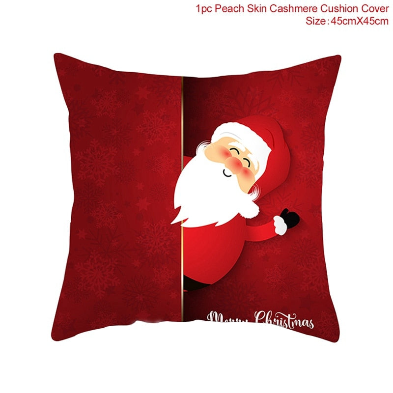 FENGRISE 45x45cm Cotton Linen Merry Christmas Cover Cushion