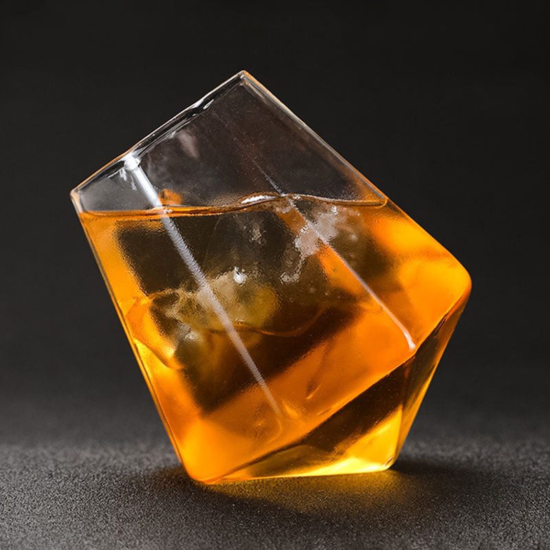 Creative Round Mouth Transparent Diamond Whiskey Glass