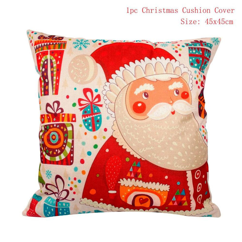 FENGRISE 45x45cm Cotton Linen Merry Christmas Cover Cushion